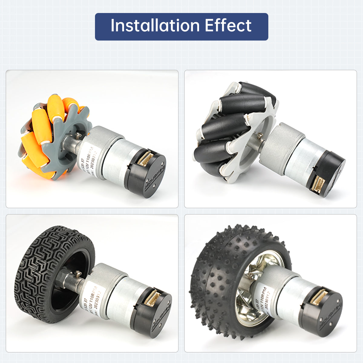 Mecanum Omnidirectional Wheel, Metal Coupling Motor, ROS Robot Universal Wheel, Smart Car Tire